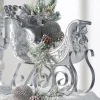 Outlet The Jolly Christmas Shop Raz 22.5" Silver And White Metal Sleigh Christmas Decoration 4457604