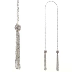 Clearance The Jolly Christmas Shop Raz 3' Silver Beaded Tassel Christmas Tree Garland G4327302