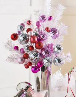 The Jolly Christmas Shop Raz 16" Silver Disco Ball Christmas Tree Spray F4432760