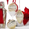 Sale The Jolly Christmas Shop Raz 4" Silver Glitter Ribbed Glass Christmas Ornament 4322885