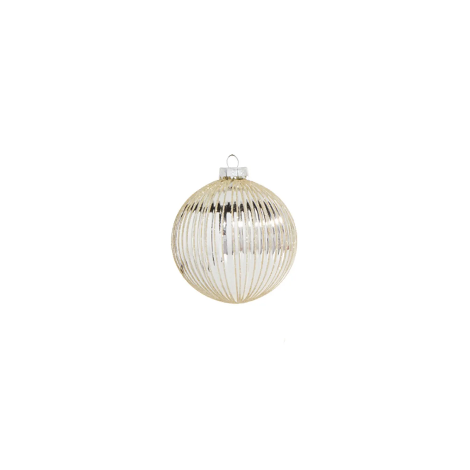 Sale The Jolly Christmas Shop Raz 4" Silver Glitter Ribbed Glass Christmas Ornament 4322885