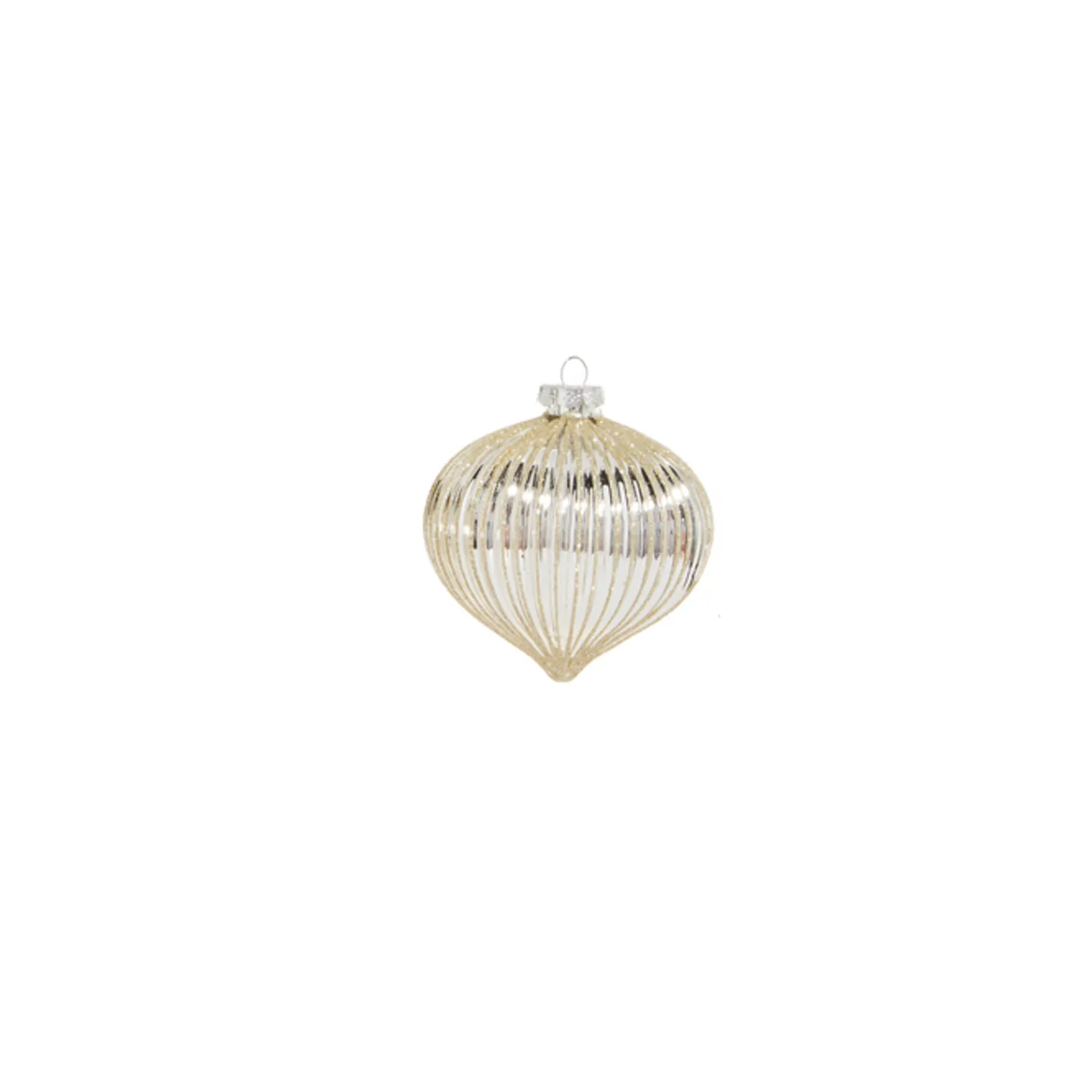 Sale The Jolly Christmas Shop Raz 4" Silver Glitter Ribbed Glass Christmas Ornament 4322885