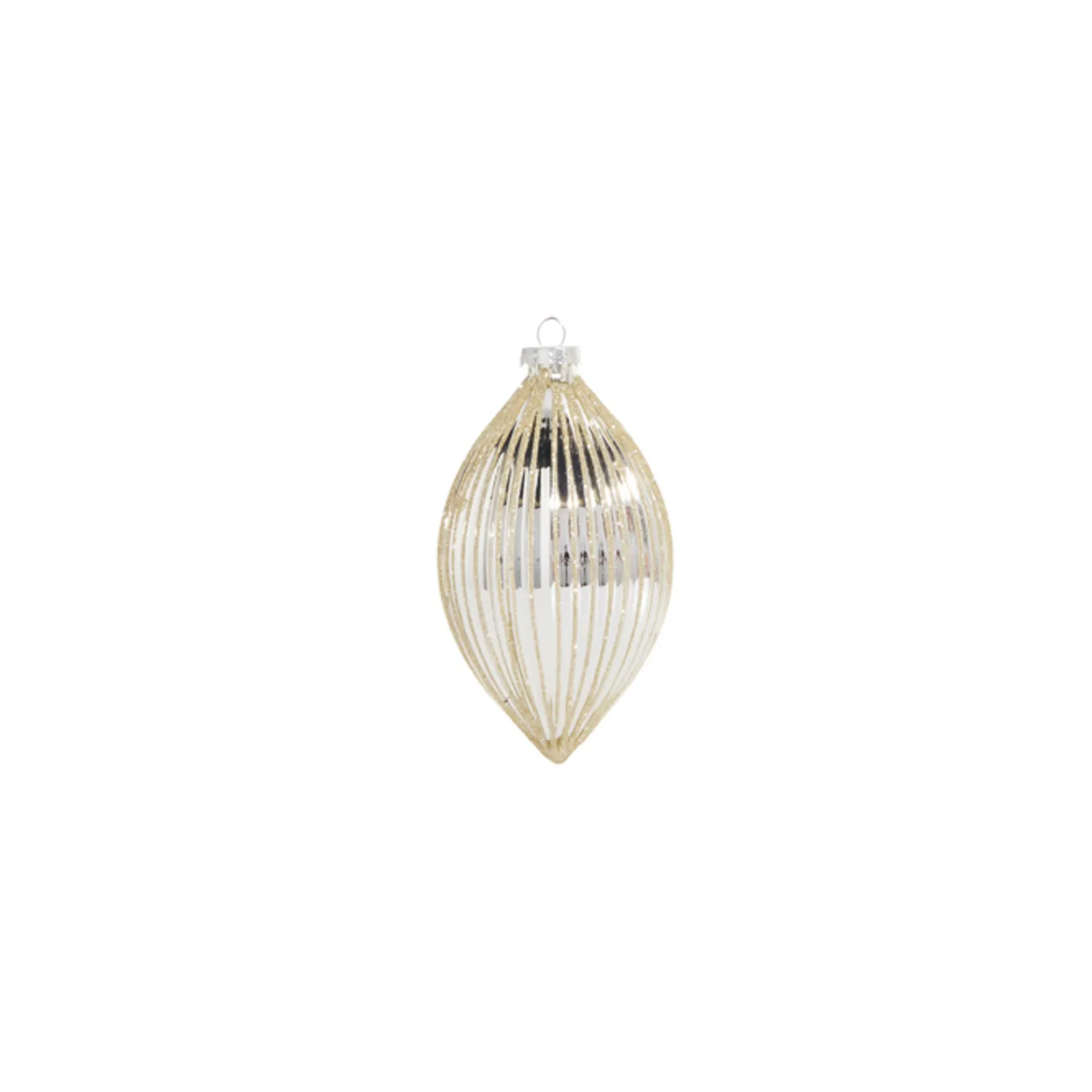 Sale The Jolly Christmas Shop Raz 4" Silver Glitter Ribbed Glass Christmas Ornament 4322885