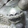 Discount The Jolly Christmas Shop Raz 5" Silver Jeweled And Pearl Glass Ball Christmas Ornament 4424508