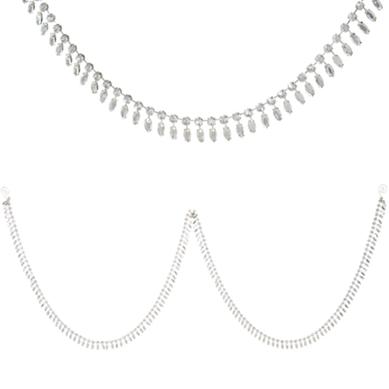 Discount The Jolly Christmas Shop Raz 6' Silver Jeweled Christmas Tree Garland G4313542