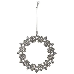 Best The Jolly Christmas Shop Raz 6" Silver Jeweled Wreath Christmas Ornament 4403612