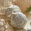 Clearance The Jolly Christmas Shop Raz 4" Silver Or Ivory Jewel And Wrapped Thread Ball Christmas Ornament 4327325