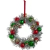 Best The Jolly Christmas Shop Raz 8" Silver Tinsel Ball Wreath Christmas Ornament 4419053