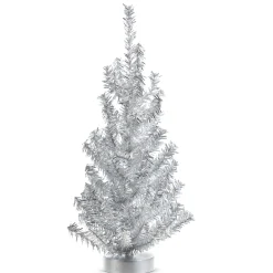 Best The Jolly Christmas Shop Raz 11.5" Silver Tinsel Christmas Tree 4319196