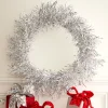 Clearance The Jolly Christmas Shop Raz 22" Silver Tinsel Christmas Wreath W4302402