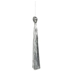 Discount The Jolly Christmas Shop Raz 8.5" Silver Tinsel Tassel Christmas Ornament 4371822