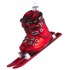 The Jolly Christmas Shop Raz 5.5" Ski Boots Glass Christmas Ornament 4352866