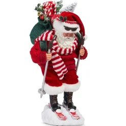 Sale The Jolly Christmas Shop Raz 11" Skiing Santa Christmas Figure 4315523