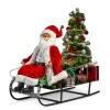 New The Jolly Christmas Shop Raz 27" Sledding Santa Christmas Figure With Lighted Tree 4415558