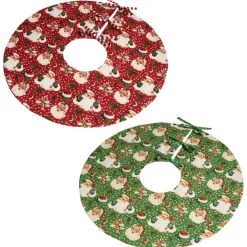 Sale The Jolly Christmas Shop Raz 24" Small Red Or Green Retro Santa Christmas Tree Skirt