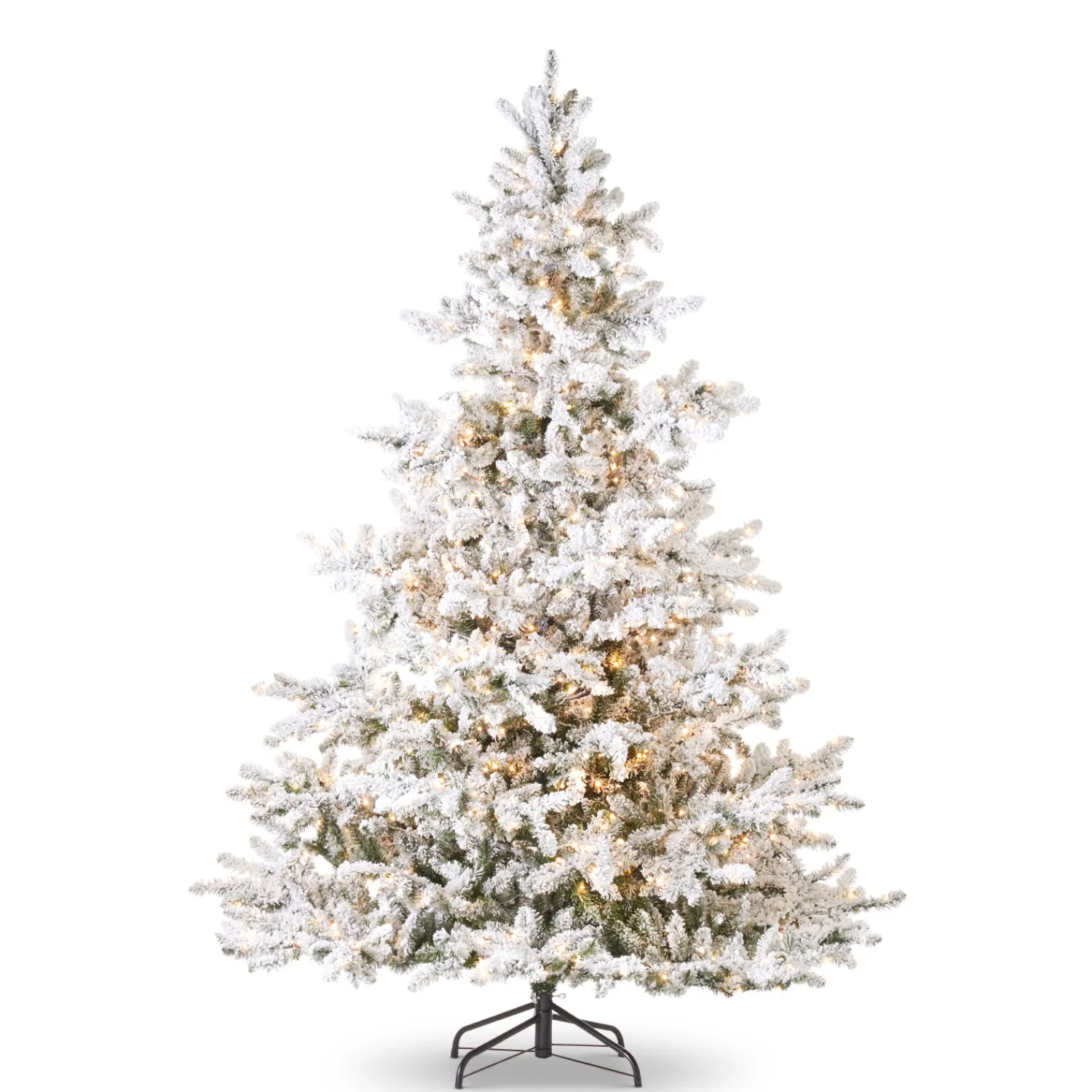 The Jolly Christmas Shop Raz 7.5" Snake Light Flocked Aurora Spruce Christmas Tree T4252035