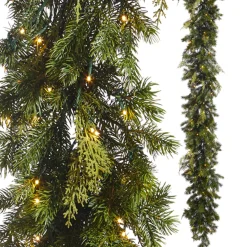 New The Jolly Christmas Shop Raz 9' Snake Light Green Mixed Real Feel Cedar And Pine Christmas Garland G3952039