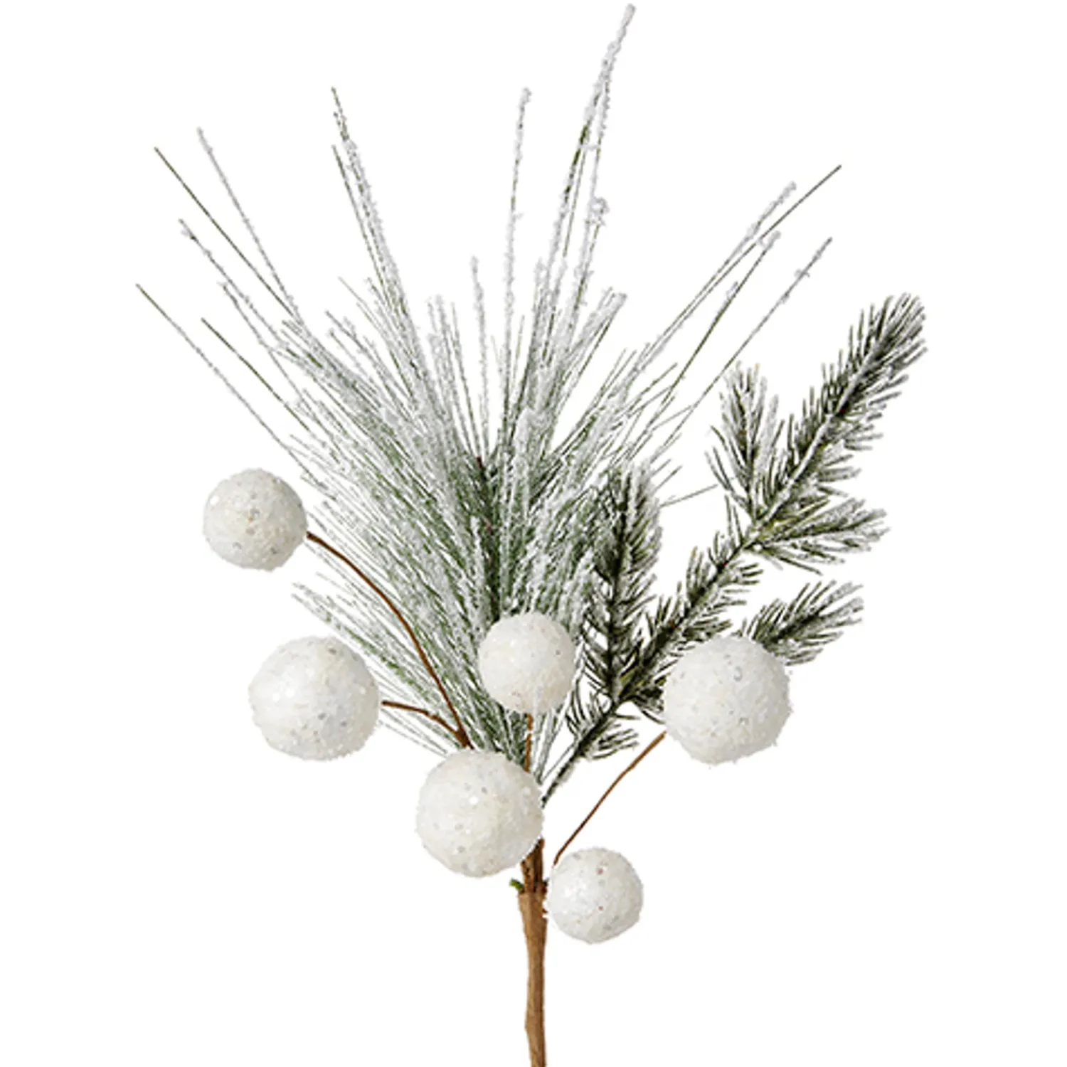 Sale The Jolly Christmas Shop Raz 20" Snowball And Greenery Christmas Tree Pick F4206702