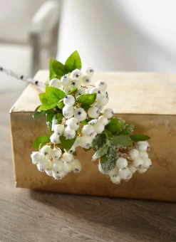 Hot The Jolly Christmas Shop Raz 22.75" Snowy White Berry Bush Christmas Tree Pick F4212932