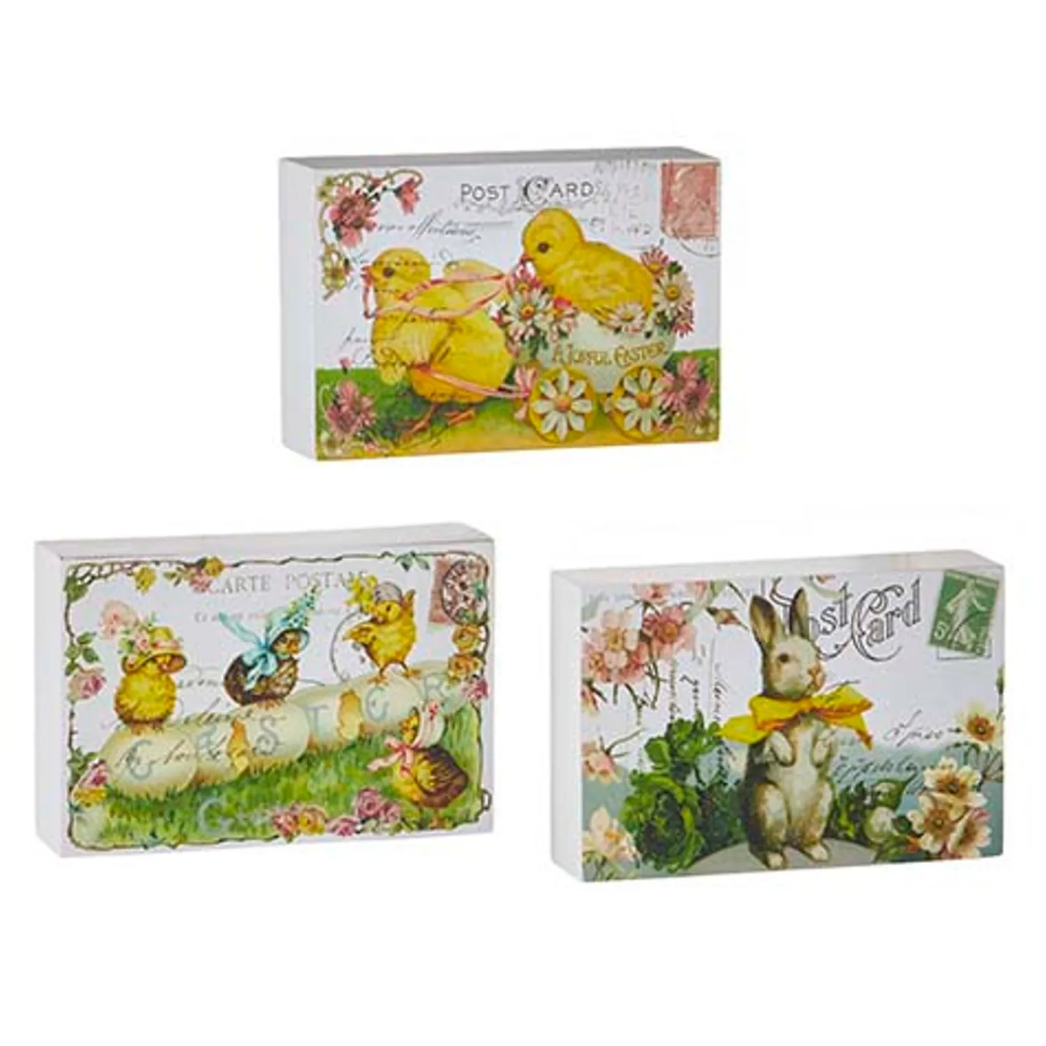 Best The Jolly Christmas Shop Raz 6" Storybook Easter Wood Block Signs Set Of 3 4215921