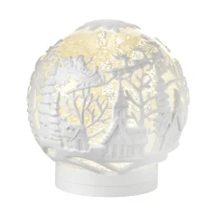The Jolly Christmas Shop Raz 6.25" Town Scene Glittered Embossed LED Lighted Water Globe Christmas Decoration 4119076