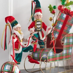 Hot The Jolly Christmas Shop Raz 16" Traditional Posable Elf Christmas Figure 4202309