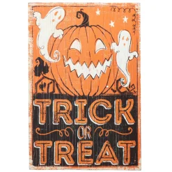 Online The Jolly Christmas Shop Raz 18" Trick Or Treat Wooden Halloween Sign 4428065