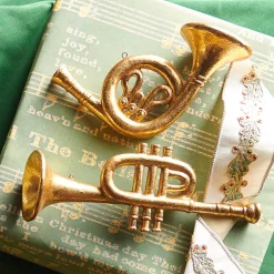 Clearance The Jolly Christmas Shop Raz 10.5" Trumpet Or French Horn Christmas Ornament 4316162