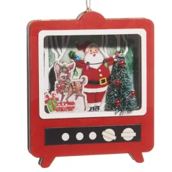 The Jolly Christmas Shop Raz 5" TV Cut Out Santa Vintage Christmas Ornament 4415630