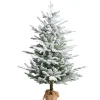 New The Jolly Christmas Shop Raz 4.5' Unlit Flocked Tree In Burlap Bag Christmas Decoration 4341765