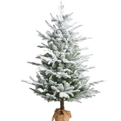 New The Jolly Christmas Shop Raz 4.5' Unlit Flocked Tree In Burlap Bag Christmas Decoration 4341765