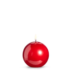 Hot The Jolly Christmas Shop Raz 4" Uyuni Metallic Red Round Battery Operated Candle With Lighted Flickering Wick 4434528