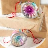 Best The Jolly Christmas Shop Raz 5.5" Vintage Blue, Purple And Pink Striped Reflector Glass Ornament 4352881