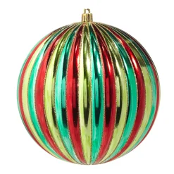 Sale The Jolly Christmas Shop Raz 6" Vintage Colorful Striped Ball Christmas Ornament 4432725