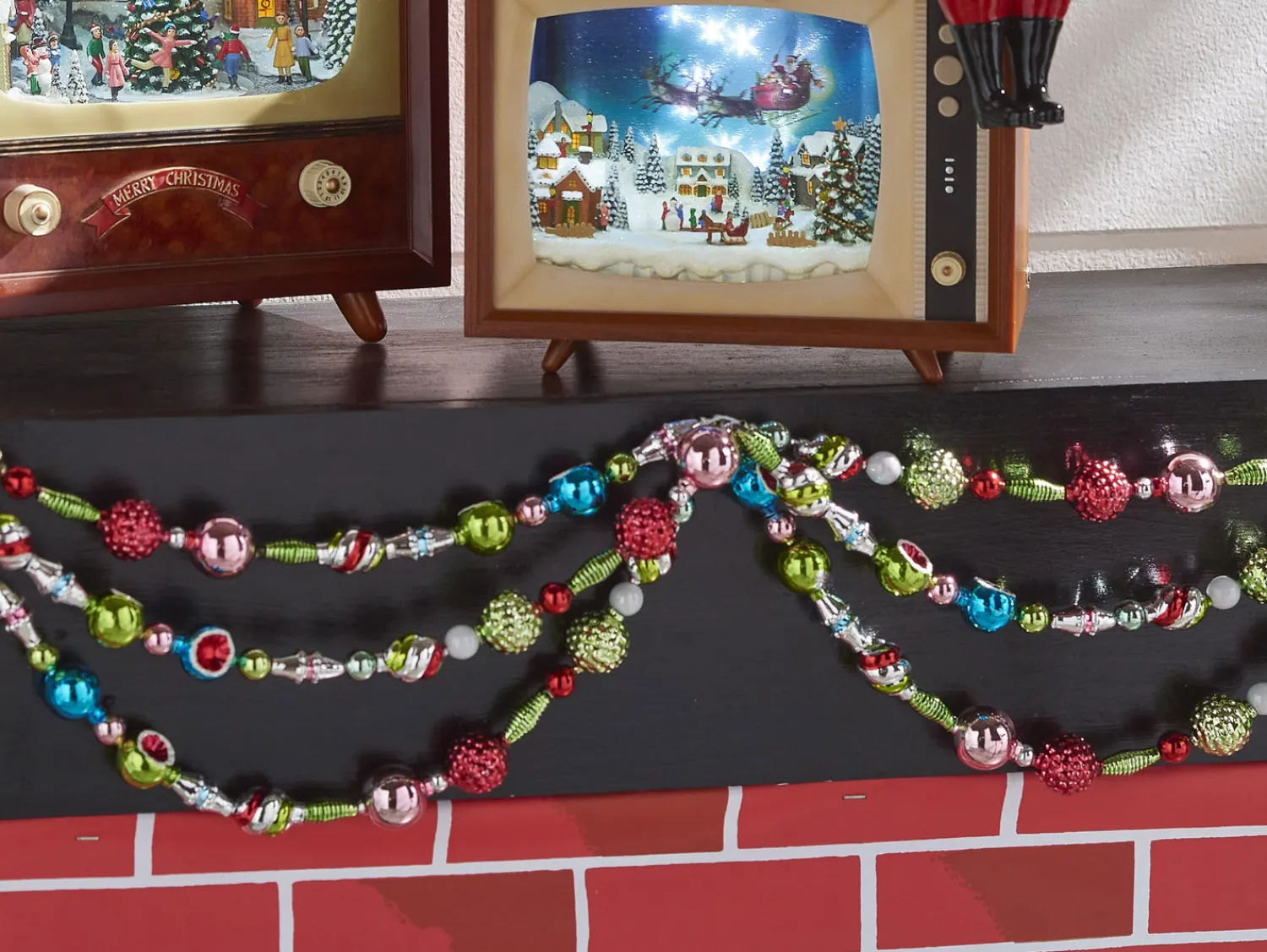 Sale The Jolly Christmas Shop Raz 7' Vintage Glass Christmas Tree Garland G4320031