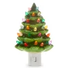 Sale The Jolly Christmas Shop Raz 6" Vintage Green Ceramic Christmas Tree Night Light 4319167