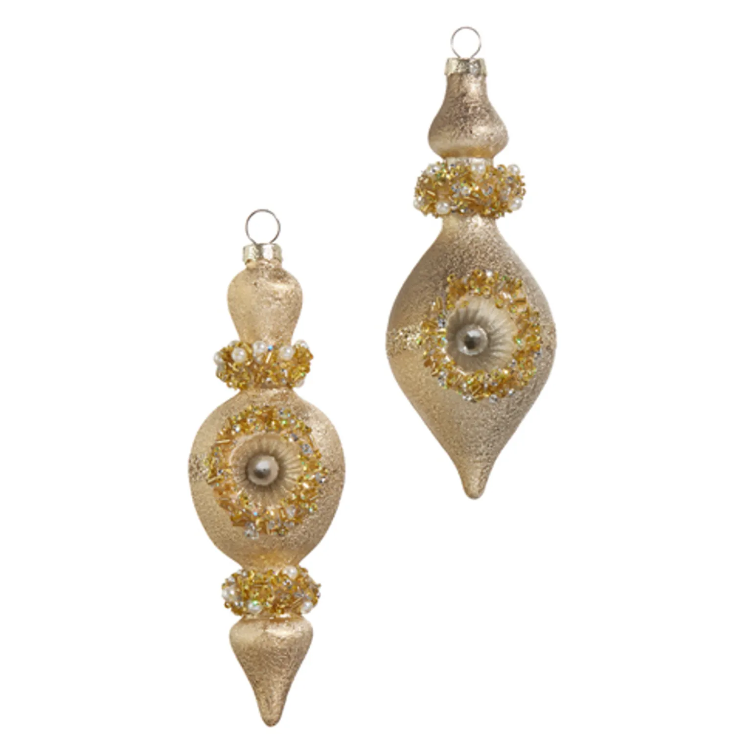 Outlet The Jolly Christmas Shop Raz 6.25" Vintage Inspired Gold Glass Final Christmas Ornament With Reflectors 4424661