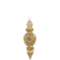 Outlet The Jolly Christmas Shop Raz 6.25" Vintage Inspired Gold Glass Final Christmas Ornament With Reflectors 4424661