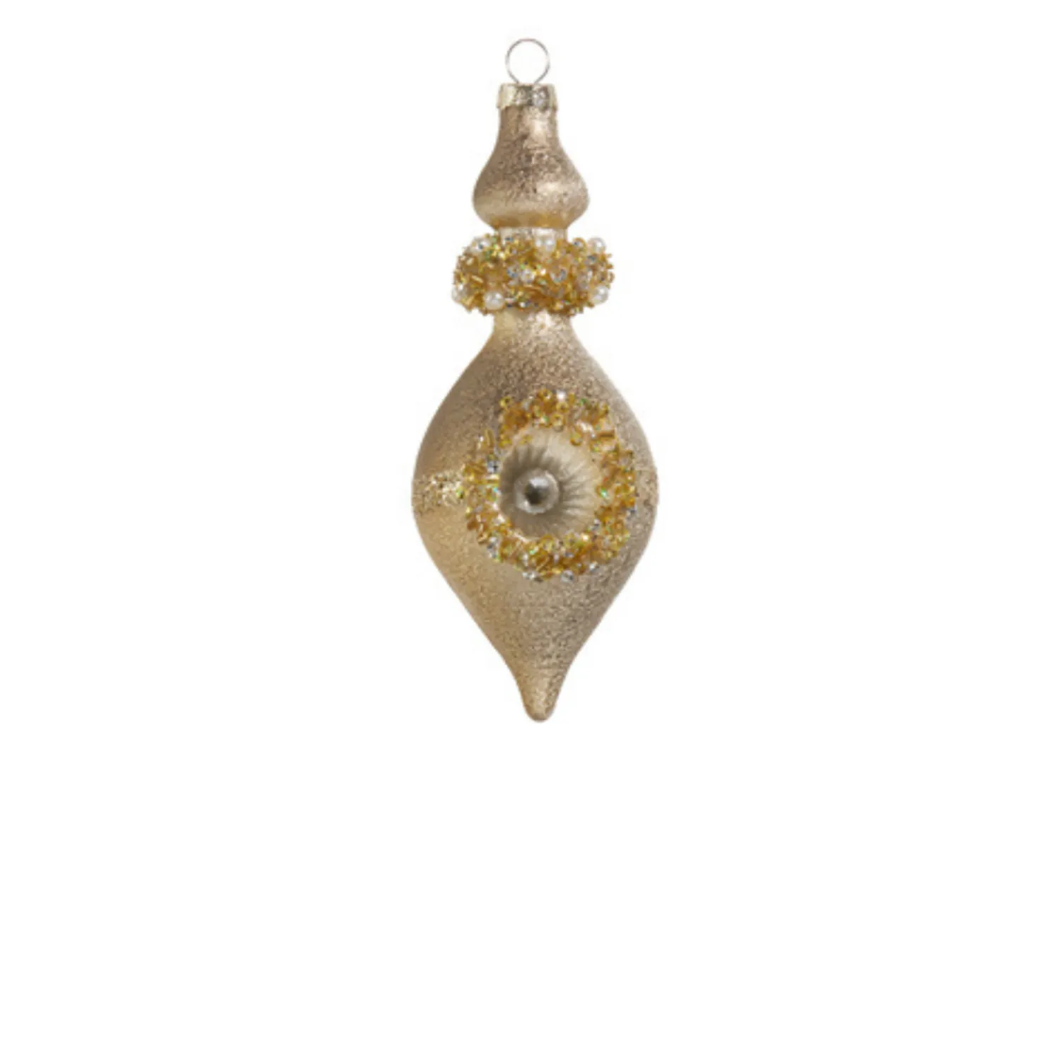 Outlet The Jolly Christmas Shop Raz 6.25" Vintage Inspired Gold Glass Final Christmas Ornament With Reflectors 4424661