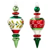 Online The Jolly Christmas Shop Raz 7" Vintage Inspired Red And Green Glass Finial Christmas Ornament 4424511