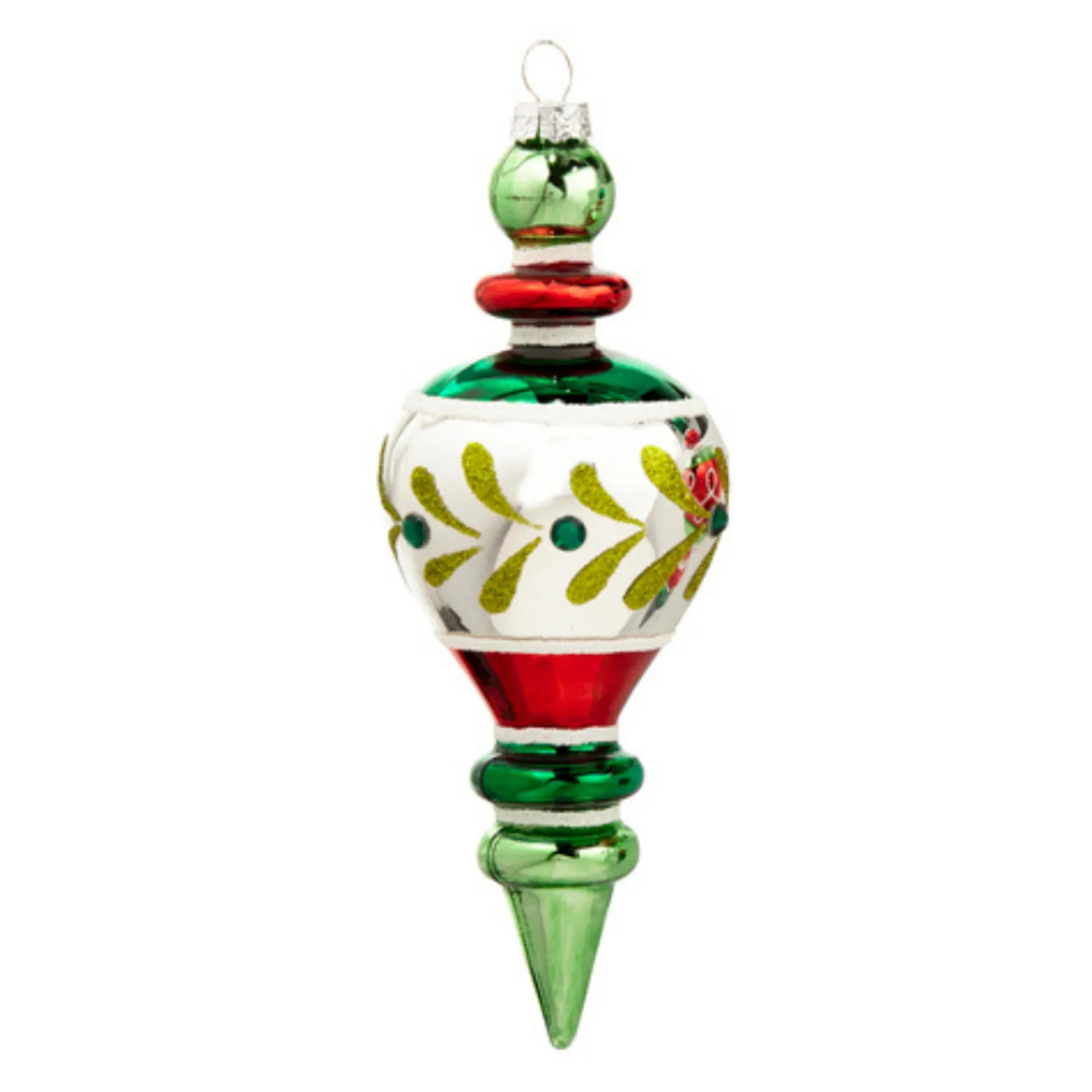 Online The Jolly Christmas Shop Raz 7" Vintage Inspired Red And Green Glass Finial Christmas Ornament 4424511