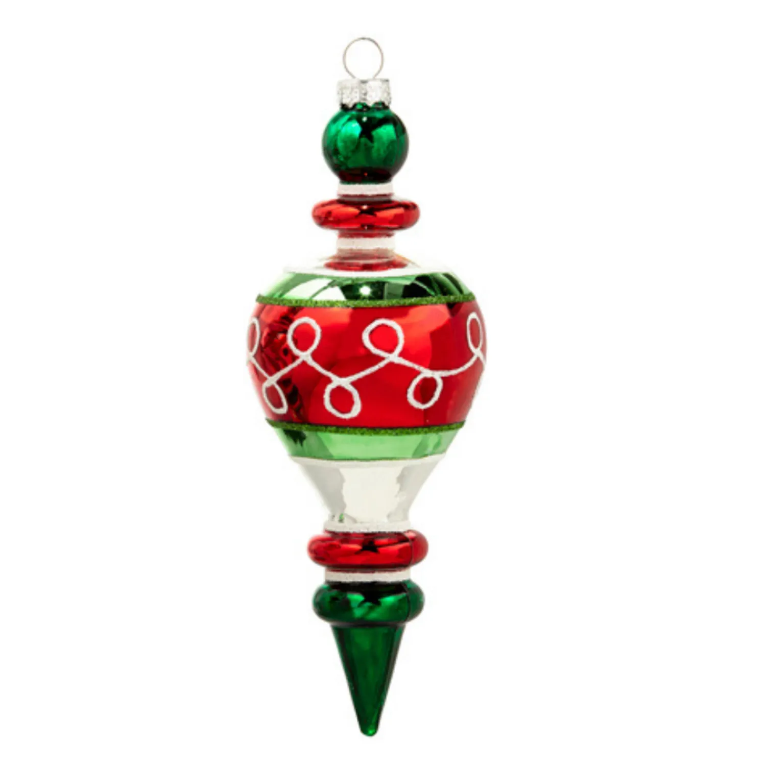 Online The Jolly Christmas Shop Raz 7" Vintage Inspired Red And Green Glass Finial Christmas Ornament 4424511