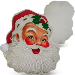 Discount The Jolly Christmas Shop Raz 15" Vintage Inspired Santa Face Cut Out Christmas Pillow 4419355