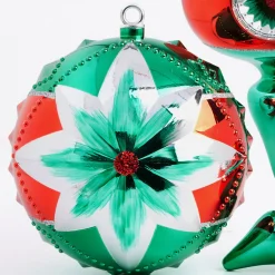 Best The Jolly Christmas Shop Raz 10" Vintage Inspired Star Large Ball Christmas Ornament 4432722