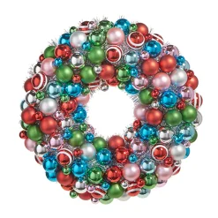 Outlet The Jolly Christmas Shop Raz 19.5" Vintage Ornament And Tinsel Christmas Wreath W4332715