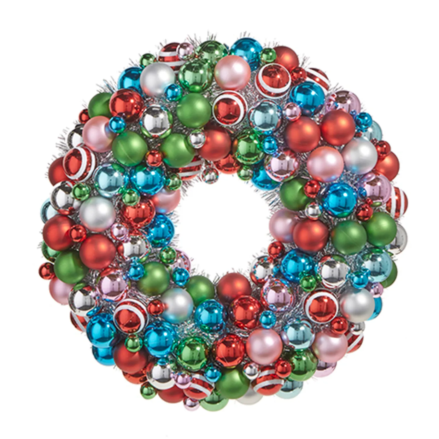 Outlet The Jolly Christmas Shop Raz 19.5" Vintage Ornament And Tinsel Christmas Wreath W4332715