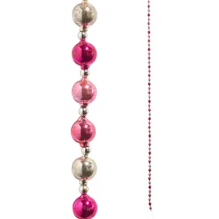 Discount The Jolly Christmas Shop Raz 6' Vintage Pink And Silver Ball Ornament Christmas Tree Garland G4419031