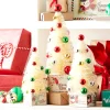Best The Jolly Christmas Shop Raz 15.5" Vintage Post Card Lighted Bottle Brush Trees Set Of 3 4316115