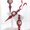 New The Jolly Christmas Shop Raz 8.25" Vintage Red Finial Glass Christmas Ornament With Silver Reflectors 4320863