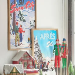 Best The Jolly Christmas Shop Raz 21.75" Vintage Ski Wall Sign Set Of 2 Christmas Decoration 4312361